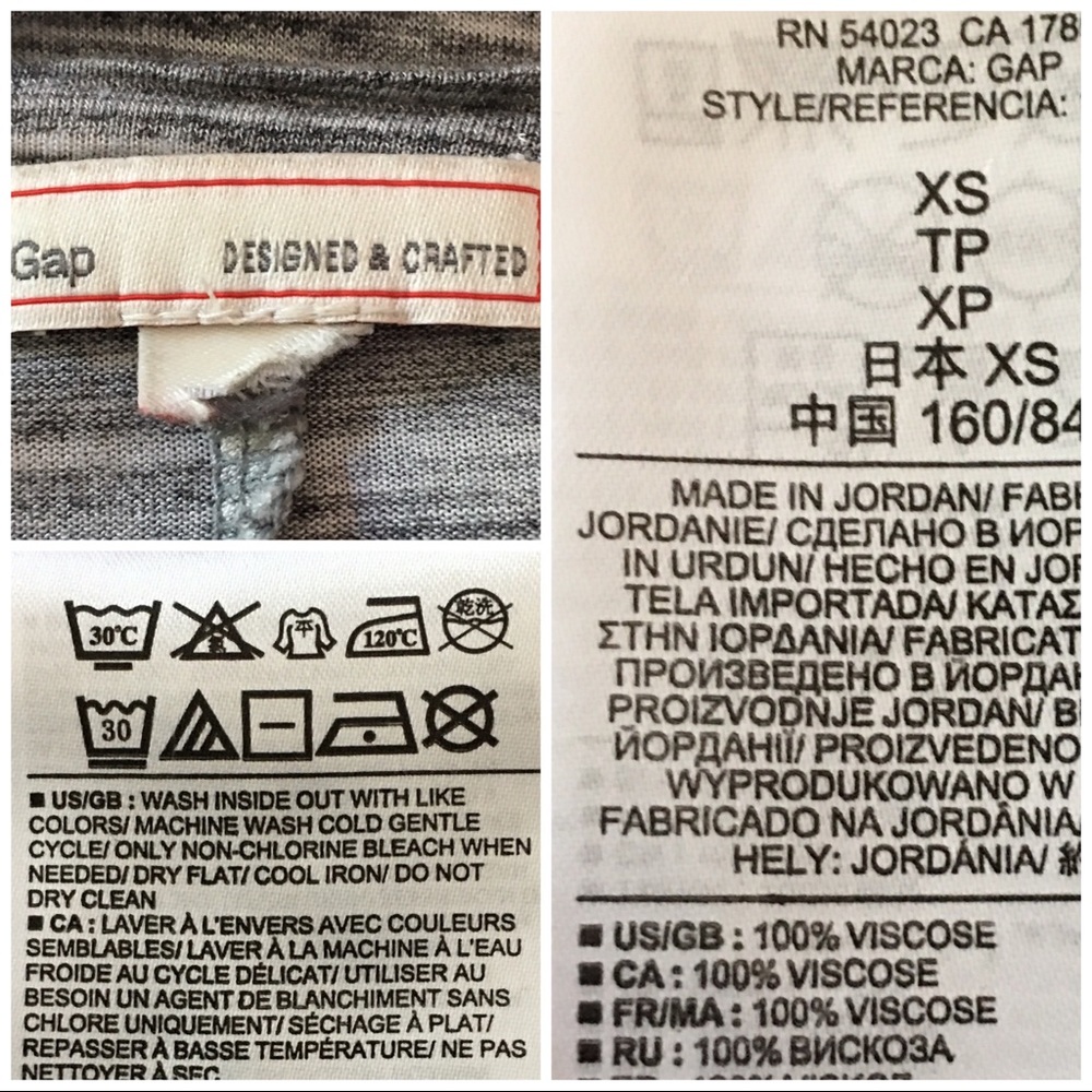 GAP Gray & White Oversized Striped Tee Size XS EUC - Picture 8 of 8
